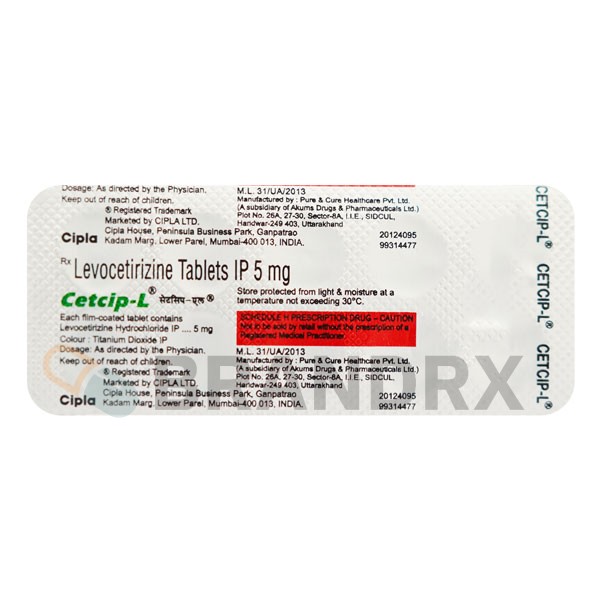 Cetcip-L 5 mg Cipla