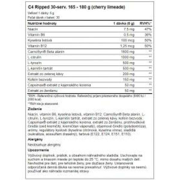 CELLUCOR - C4 Ripped 180 g Cellucor
